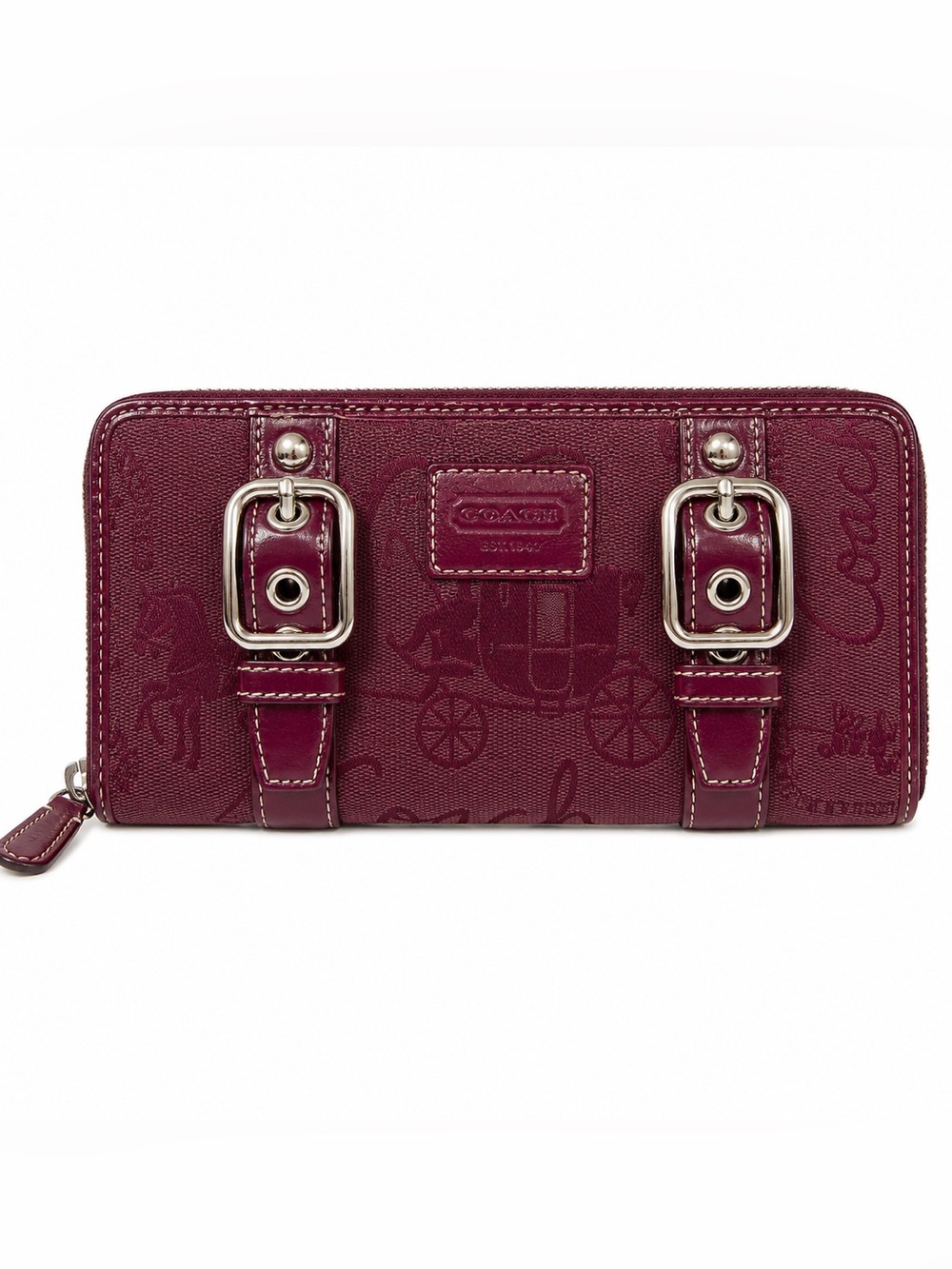 Coach Horse & Carriage Wallet Burgundy Plum